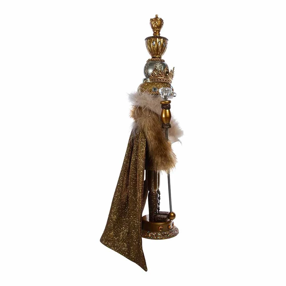 Kurt Adler 17.5-Inch Hollywood Gold With Fuzzy Cape King Nutcracker 6 Kurt Adler 17.5-Inch Hollywood Gold With Fuzzy Cape King Nutcracker - Image 4