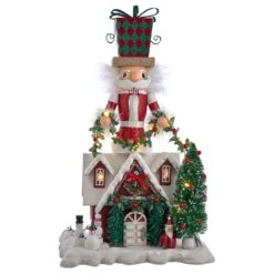 Kurt Adler 18-Inch Battery Operated Deck The Halls Musical LED Nutcracker
