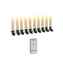 Set Of 10 Remote Control Clip On 4.13"H LED Candles WithRemote