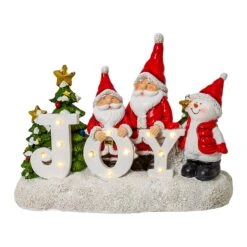 Santa And Snowman Tabletop Sign, Christmas Holiday Decor