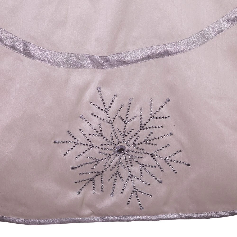 Kurt Adler 54-Inch Ivory Tree Skirt With Crystal Lace Snowflakes 4 Kurt Adler 54-Inch Ivory Tree Skirt With Crystal Lace Snowflakes - Image 2
