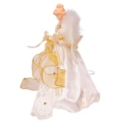 Kurt Adler 14-Inch Battery-Operated Ivory And Gold LED Angel Treetop -Kurt Adler Shop j6048 13 791ebc4a 0dcd 424d 8da4 259fe43b1c4c