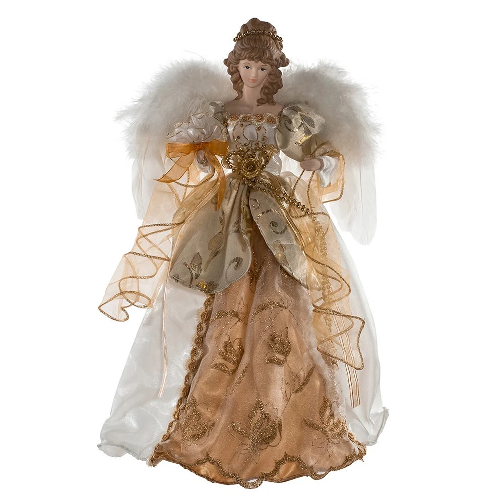 Kurt Adler 17-Inch Ivory And Gold Angel Treetop 4 Kurt Adler 17-Inch Ivory And Gold Angel Treetop - Image 2