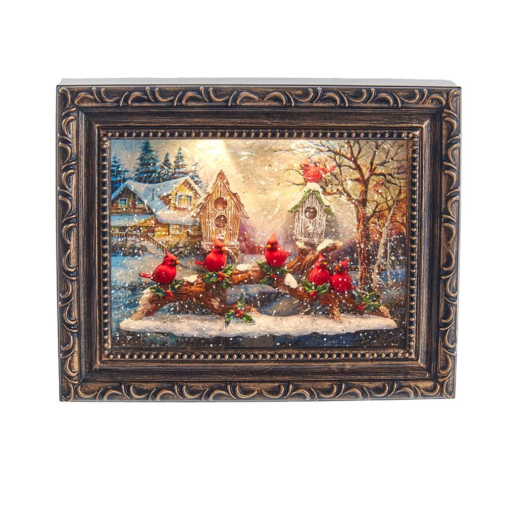 Kurt Adler 7.75-Inch Battery-Operated Musical Water Cardinals Frame 3 Kurt Adler 7.75-Inch Battery-Operated Musical Water Cardinals Frame