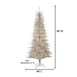 Sterling 7.5 Ft. Pre Lit Clear UL Silver Tuscany Tinsel Tree -Kurt Adler Shop jutxjl9bc204ript9jfp