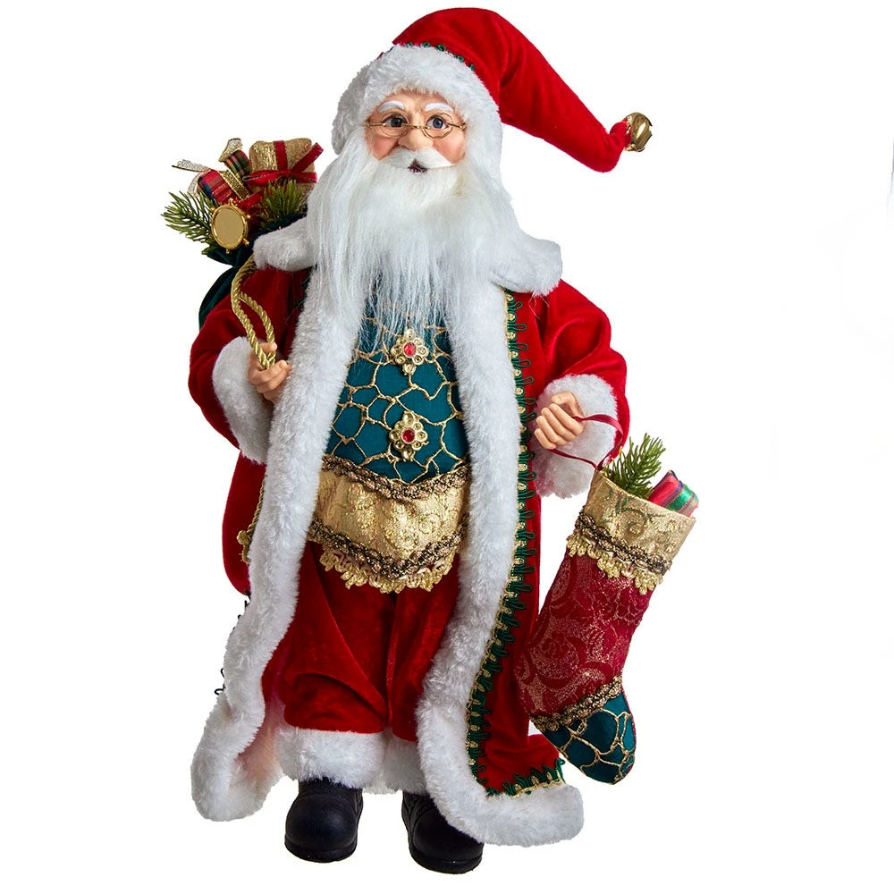 Kurt Adler 17-Inch Kringle Klaus Fancy Santa With Stocking 3 Kurt Adler 17-Inch Kringle Klaus Fancy Santa With Stocking