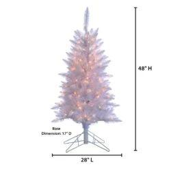 Sterling 4 Ft. Pre Lit Clear UL White Tiffany Tinsel Tree -Kurt Adler Shop mma3ecrphh2jisddbfpa
