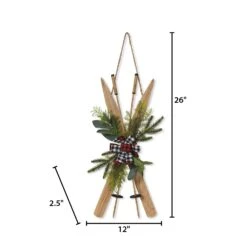 26-in H Wood Ski Wall Hanging With Floral & Fabric Bow Accent -Kurt Adler Shop mqgtnqgzma6vpmqv4pvq