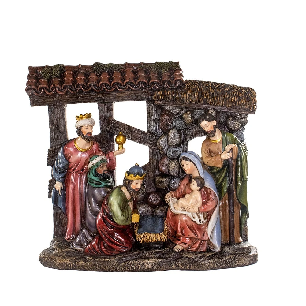 Kurt Adler 10-Inch Resin Nativity Scene Table Piece 3 Kurt Adler 10-Inch Resin Nativity Scene Table Piece