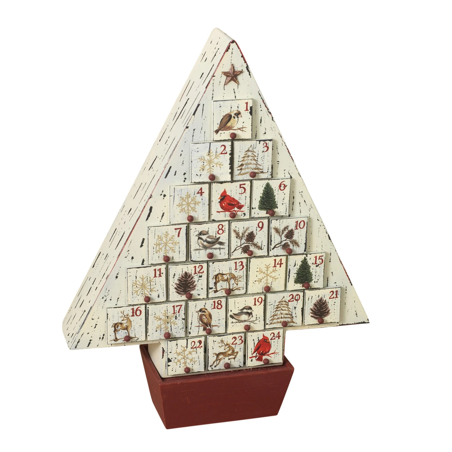 Shabby Chic Wooden Vintage Christmas Tree Advent Calendar 3 Shabby Chic Wooden Vintage Christmas Tree Advent Calendar