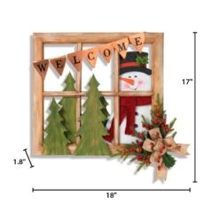18-in L Wood And Metal Window With Snowman & Floral Accent -Kurt Adler Shop pqprmchy8casmxpczsuv