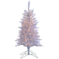 Sterling 4 Ft. Pre Lit Clear UL White Tiffany Tinsel Tree