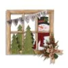 18-in L Wood And Metal Window With Snowman & Floral Accent