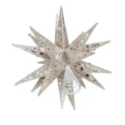 Kurt Adler 12-Inch Champagne And Silver Glitter Moravian Star Treetop -Kurt Adler Shop s4366 15 33a11f7f 4134 4c99 8760 600e9f9b1156