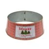 Galvanized Metal Merry Christmas Buffalo Plaid Tree Collar