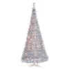 Sterling 7.5 Ft. Pre Lit Warm White LED Pop Up Silver Tinsel Tree
