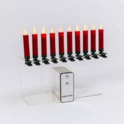 Set Of 10 Red Christmas LED Candles With Clip, Remote Control -Kurt Adler Shop swo8yaups3yjlpeyzbul