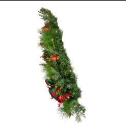 Kurt Adler 26-Inch Battery-Operated Pre-Lit Red And Green Wall Tree With Bow -Kurt Adler Shop tr0208led 04 3e73e83d 3425 4986 a4b2 c139bbe96285