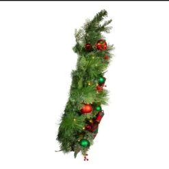Kurt Adler 26-Inch Battery-Operated Pre-Lit Red And Green Wall Tree With Bow -Kurt Adler Shop tr0208led 05 bd2c235f 5bbc 4b00 a1fe 06bd2f79e986