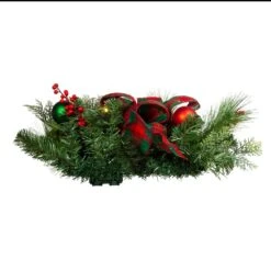 Kurt Adler 26-Inch Battery-Operated Pre-Lit Red And Green Wall Tree With Bow -Kurt Adler Shop tr0208led 07 c3a32455 745c 4cdc adf1 8d11b46bb5bd