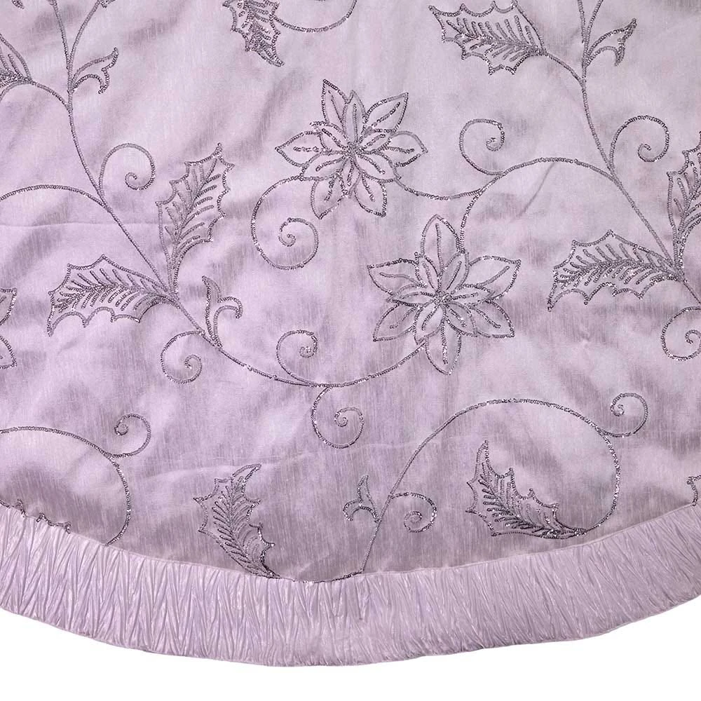 Kurt Adler 50-inch White Tree Skirt With Sequin Flowers 5 Kurt Adler 50-inch White Tree Skirt With Sequin Flowers - Image 3