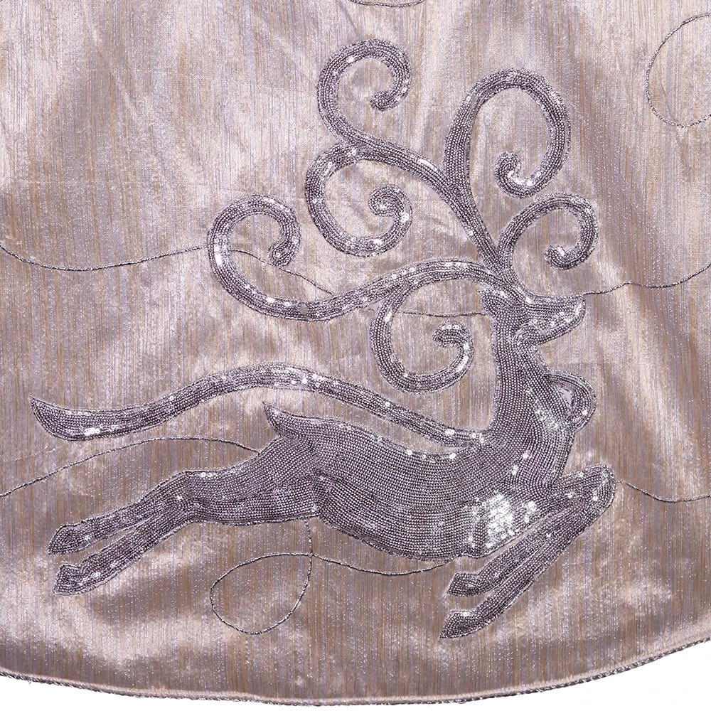 Kurt Adler 50-inch Light Gold Tree Skirt With Reindeer 5 Kurt Adler 50-inch Light Gold Tree Skirt With Reindeer - Image 3