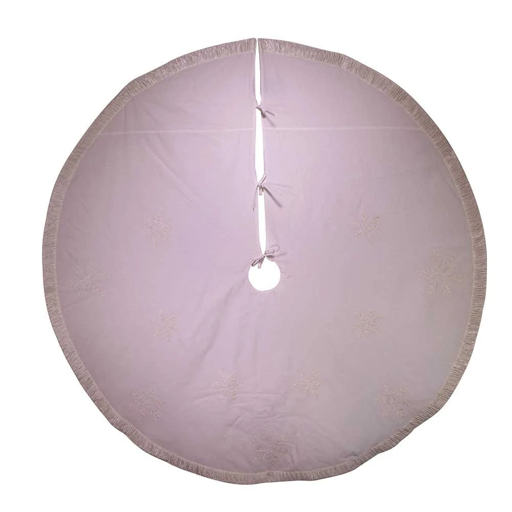 Kurt Adler 72-Inch Ivory Fabric And Glitter Chenille Snowflake Treeskirt 4 Kurt Adler 72-Inch Ivory Fabric And Glitter Chenille Snowflake Treeskirt - Image 2