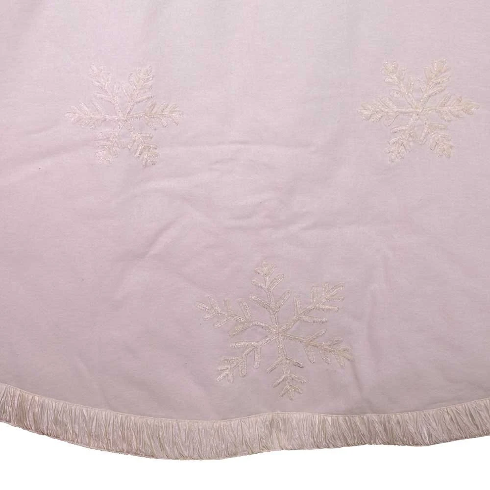 Kurt Adler 72-Inch Ivory Fabric And Glitter Chenille Snowflake Treeskirt 5 Kurt Adler 72-Inch Ivory Fabric And Glitter Chenille Snowflake Treeskirt - Image 3