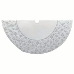 Kurt Adler 54-Inch White And Silver Velvet Sequin Snowflake Treeskirt