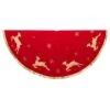 Kurt Adler 54-Inch Red And Tan Patchwork Reindeer Running Tree Skirt -Kurt Adler Shop ts0252