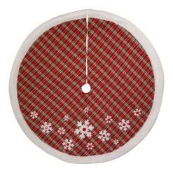 Kurt Adler 48-Inch Red, Green And White Plaid Tree Skirt With Sherpa Border -Kurt Adler Shop ts0268 03 535b54ce 0838 4100 b8fc c885c90d2f0c