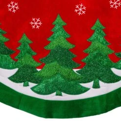 Kurt Adler 48-Inch Red Velvet With Green Trees Tree Skirt -Kurt Adler Shop ts0274 03 02b6d78d 4e49 4252 8b0e 93b41170a65e