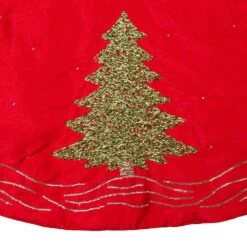 Kurt Adler 60-Inch Red Tree Skirt With Green Embroidered Tree Design -Kurt Adler Shop ts0281 03 bef1aa60 fd37 4a4f b63f 203b7ba50109