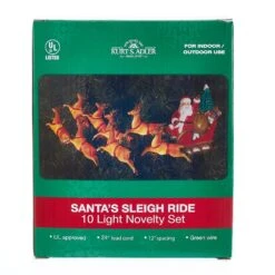 Kurt Adler UL 10-Light Santa Sleigh And Eight Reindeer Light Set -Kurt Adler Shop ul1861 06 09a16829 f5f5 4f39 830a 6fcfed1c67f5