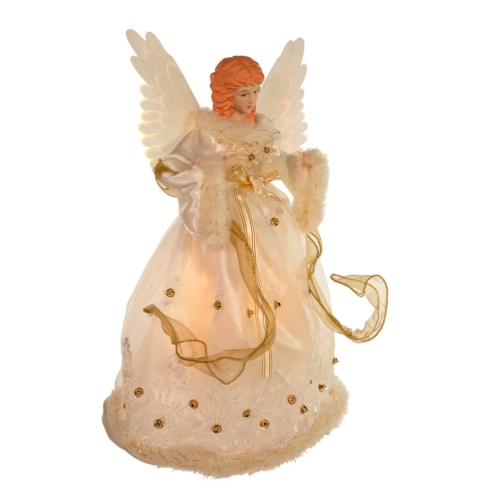 Kurt Adler 14-Inch Ivory And Gold Fiber Optic Animated Angel Treetop 4 Kurt Adler 14-Inch Ivory And Gold Fiber Optic Animated Angel Treetop - Image 2