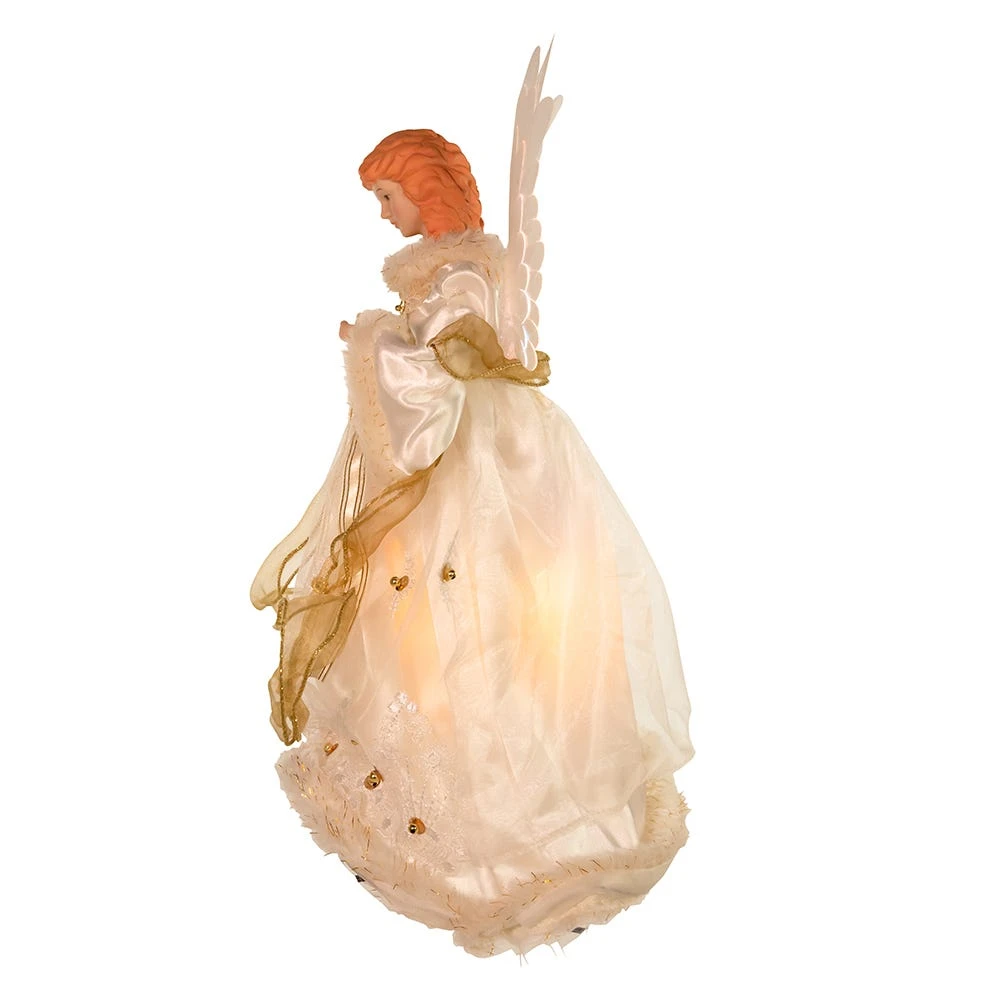 Kurt Adler 14-Inch Ivory And Gold Fiber Optic Animated Angel Treetop 6 Kurt Adler 14-Inch Ivory And Gold Fiber Optic Animated Angel Treetop - Image 4