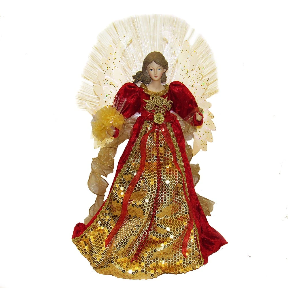 Kurt Adler 18-inch Red And Gold Multi-colored LED Fiber-Optic Angel Treetop 3 Kurt Adler 18-inch Red And Gold Multi-colored LED Fiber-Optic Angel Treetop