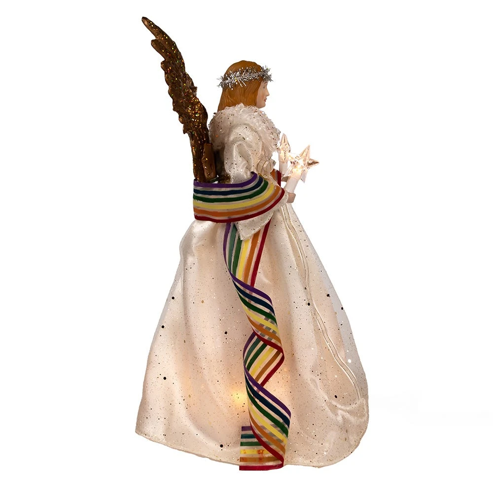 Kurt Adler 14-Inch 10-Light Pride Angel Tree Topper 4 Kurt Adler 14-Inch 10-Light Pride Angel Tree Topper - Image 2