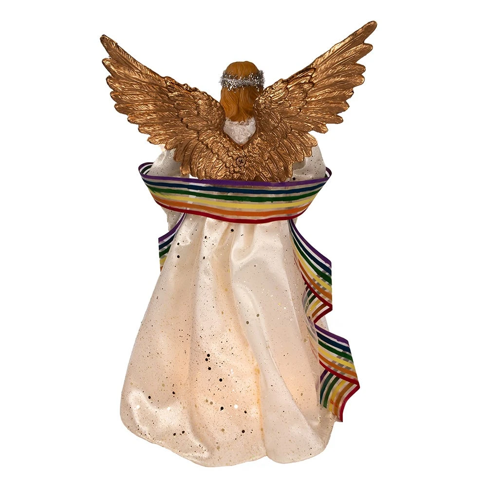 Kurt Adler 14-Inch 10-Light Pride Angel Tree Topper 5 Kurt Adler 14-Inch 10-Light Pride Angel Tree Topper - Image 3