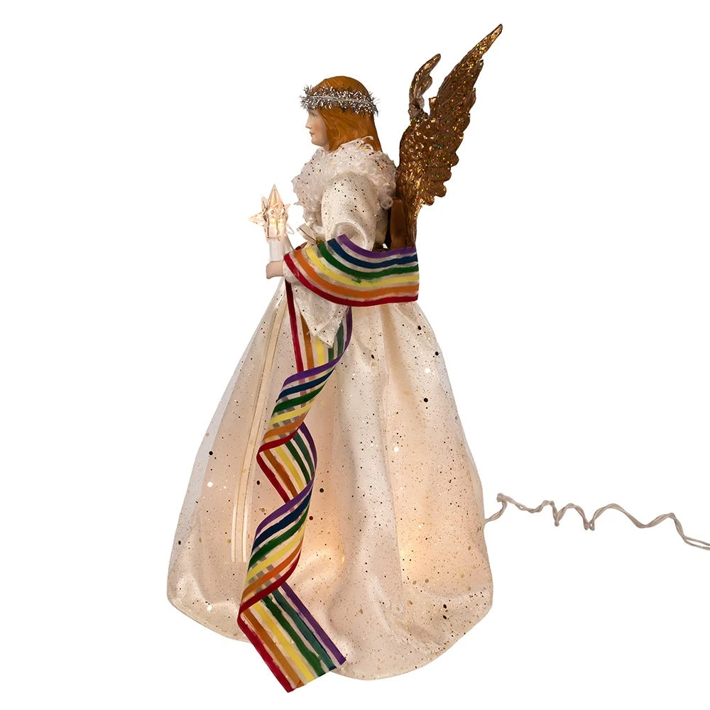 Kurt Adler 14-Inch 10-Light Pride Angel Tree Topper 6 Kurt Adler 14-Inch 10-Light Pride Angel Tree Topper - Image 4
