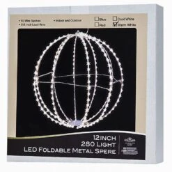 Kurt Adler 12-Inch Warm White LED Foldable Metal Sphere -Kurt Adler Shop ul2307ww 03 792601fe 306d 475a aeda cc0ed00c9873
