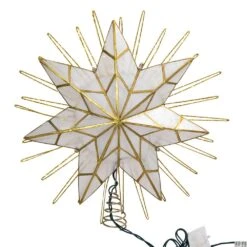 Kurt Adler 14-Inch 7-Point Natural Capiz Star Lighted Treetop -Kurt Adler Shop ul3065 02 74f5b835 1d2f 4353 8bca b920690e1e2a
