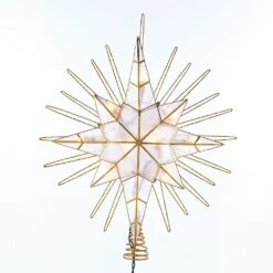 Kurt Adler 10-Light 14-Inch Gold Glitter Capiz Bethlehem Star Treetop -Kurt Adler Shop ul3117 a2b9ed3a c73a 4b5e 9002 22c169b11176