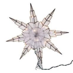 Kurt Adler 10-Light 15-Inch 8-Point Capiz Silver Star Tree Topper -Kurt Adler Shop ul3175 03 5dc0a027 d009 423c be6a e6f4fda7a936