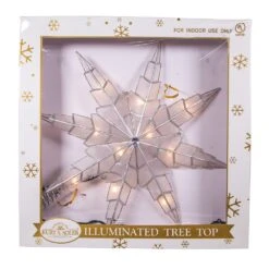 Kurt Adler 10-Light 15-Inch 8-Point Capiz Silver Star Tree Topper -Kurt Adler Shop ul3175 1 6e2230a8 a8bb 4257 90b9 a56451671891