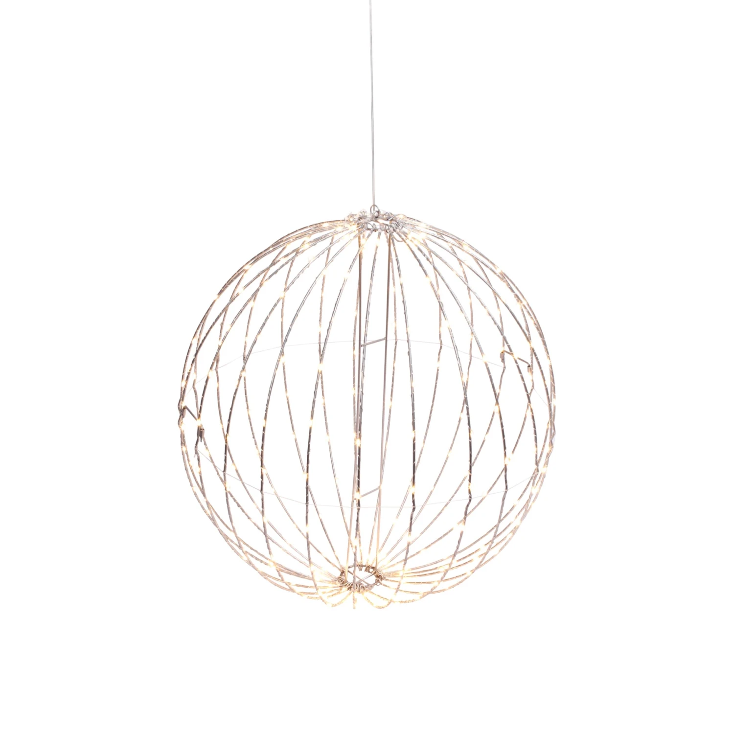 17 In Whimsical Lighted Metal Sphere, Warm White Micro LEDs 3 17 In Whimsical Lighted Metal Sphere, Warm White Micro LEDs