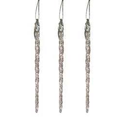 20-Pack, Real Spun Glass Hanging Icicle Ornaments (Set Of 3, 60pc Total)