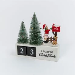Wood Traditional Christmas Holiday Countdown Calendar Decor